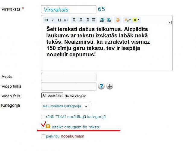Iesaki saviem draugiem kādu... Autors: jacky Kā pievienot rakstu?