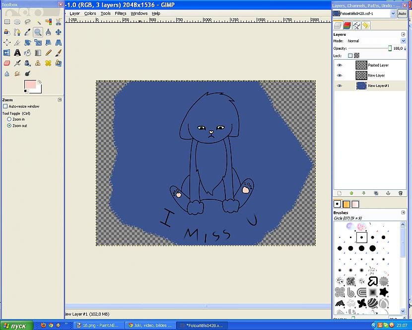 Gimp krāsošana ir ļoti... Autors: mikadina Noskumis kaķītis. 3. solis. 2. un 3. variants
