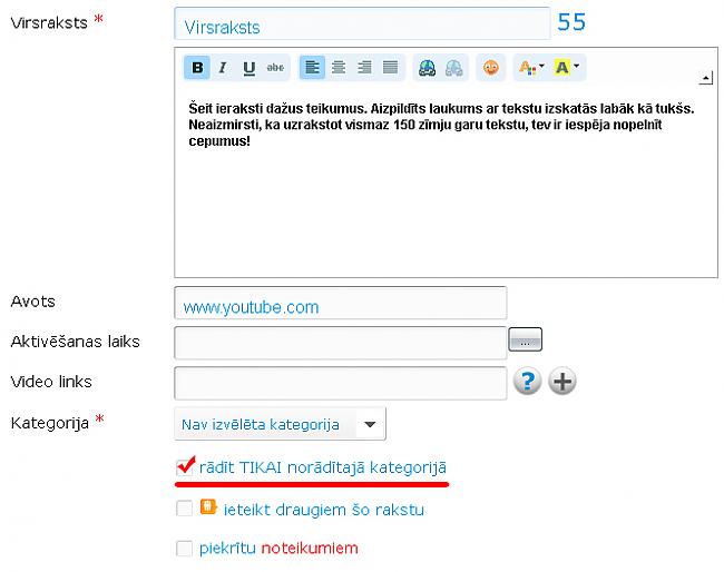 Lauks quotRādīt TIKAI... Autors: EV1TA Kā ielikt rakstu?