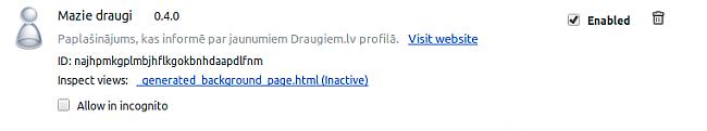 Pirmkārt visi interesenti... Autors: arvislacis Mazie draugi - mans Google Chrome paplašinājums