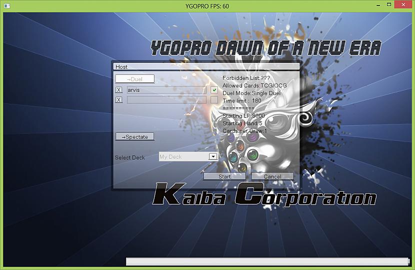 Pēc spēles izveidoscaronanas... Autors: arvislacis YGOPRO Dawn of a New Era apskats