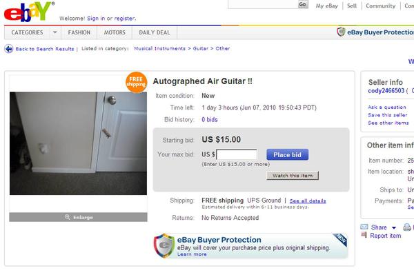 Gaisa ģitāra Jautājums ir... Autors: Man vienalga 15 sliktākās izsoles ebay vēsturē!