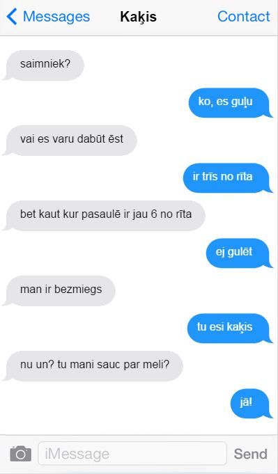Autors: matilde Kaķis raksta SMS saimniekam. Tak var pasmieties!