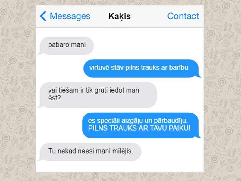 Autors: matilde 9 SMS no kaķa, kuras Tu, visticamāk, saņemtu, ja viņam būtu telefons