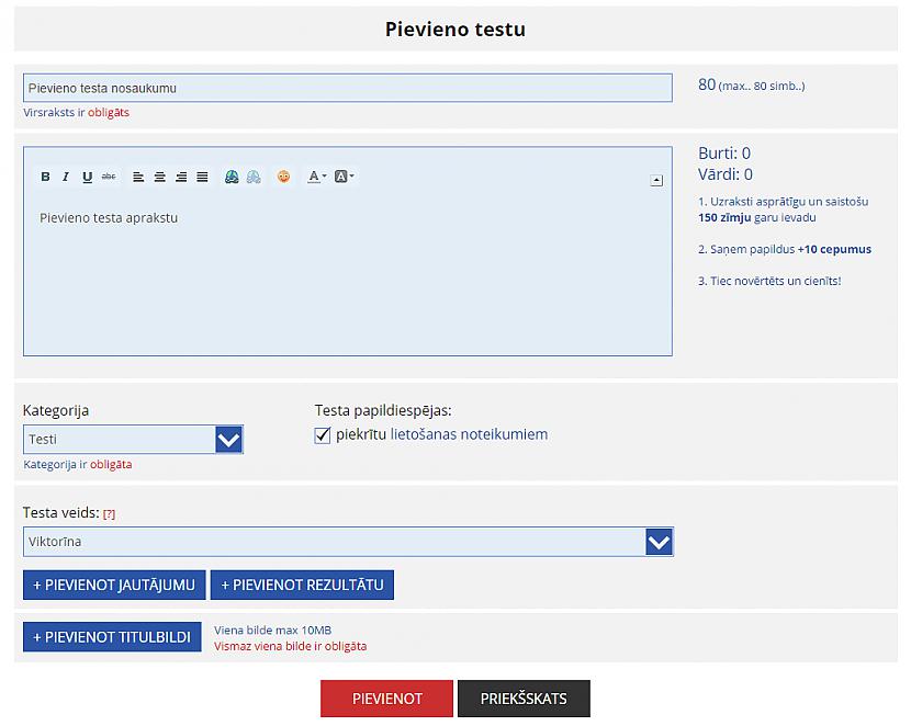 Scaronādi izskatās testa... Autors: EV1TA Izveido Spokos pats savu testu!