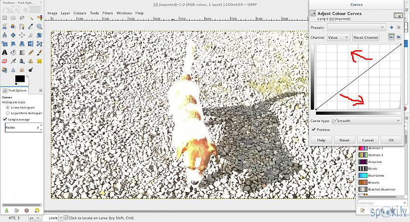 Autors: Strāvonis GIMP, bildes aptumšošana