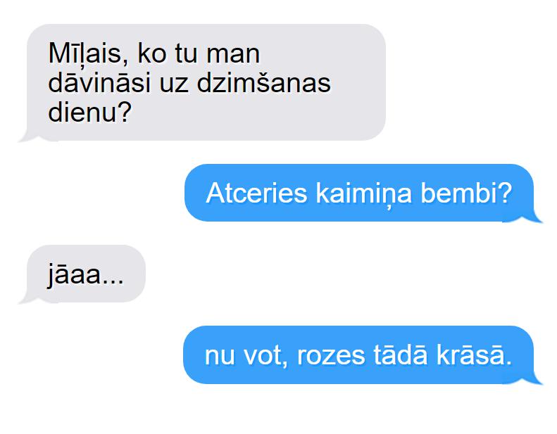 Autors: matilde 9 SMS, kas večiem liksies asprātīgas, bet sievietēm nepatiks