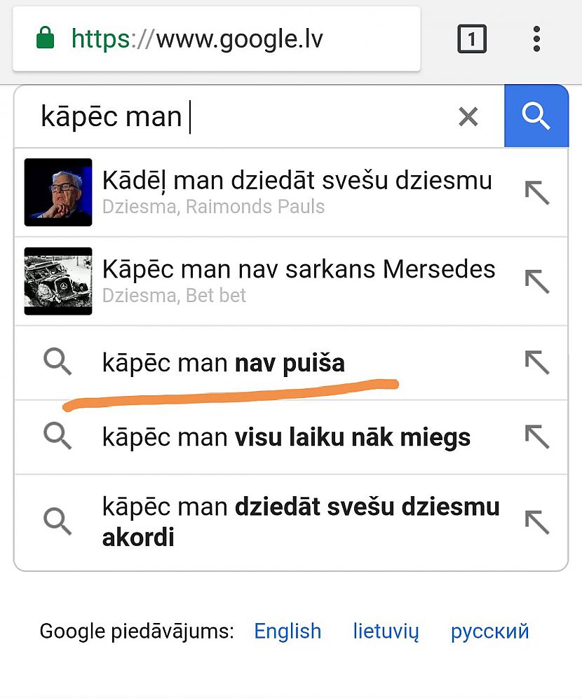Diezgan interesants variants... Autors: ORGAZMO Ko latvieši visbiežāk meklē Googlē?