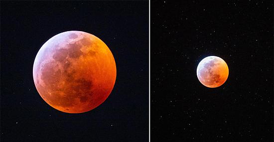 FOTO: Iespaidīgs «asiņainais» Mēness aptumsums