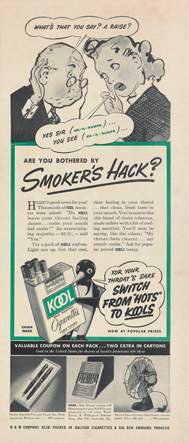Autors: Lestets Pārdodot cigaretes ar medicīnas palīdzību: reklāmas plakāti no 1930-tajiem