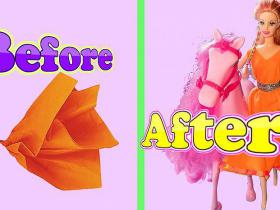 DIY Barbie Dress Making Easy No Sew Clothes for Barbies