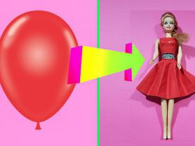 DIY Barbie Dresses with Balloons Making Easy No Sew Clothes for Barbies Creative