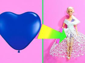 DIY Barbie Dresses with Balloons Making Easy Clothes for Barbies