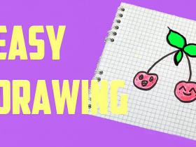 How to draw a cute cherry