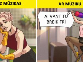 14 krāsainas ilustrācijas, kas lieliski atspoguļo uzkopšanas darbus mājās