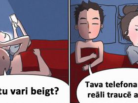 Astoņas ilustrācijas par tipiskām attiecībām, kurās daudzi sevi var atpazīt